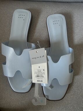 A New Day Women's Light Blue Slide Sandals
